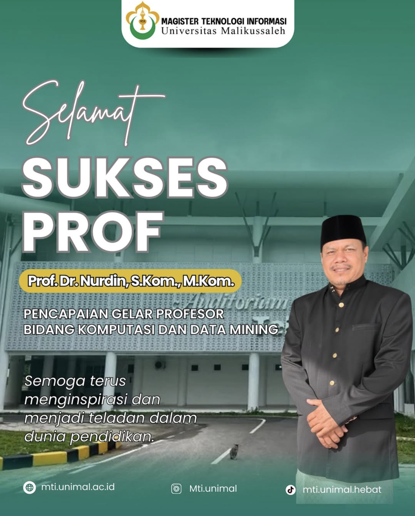 MTI Universitas Malikussaleh Mengucapkan Selamat atas Pengukuhan Prof. Dr. Nurdin, S.Kom., M.Kom. sebagai Guru Besar Bidang Komputasi dan Data Mining - Gambar 2